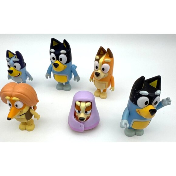 Bluey and Friends Lot Of 8 Figures Moose Toys garbage man , Hippie,  Chilly Etc. - Picture 3 of 5